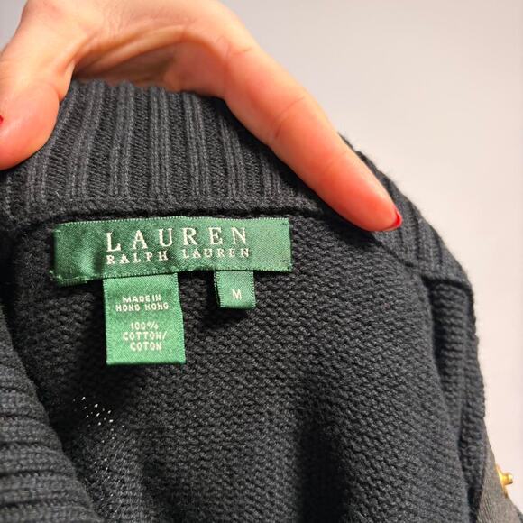 Ralph Lauren Black Turtleneck Sweater - Size Medium - Picture 6 of 7